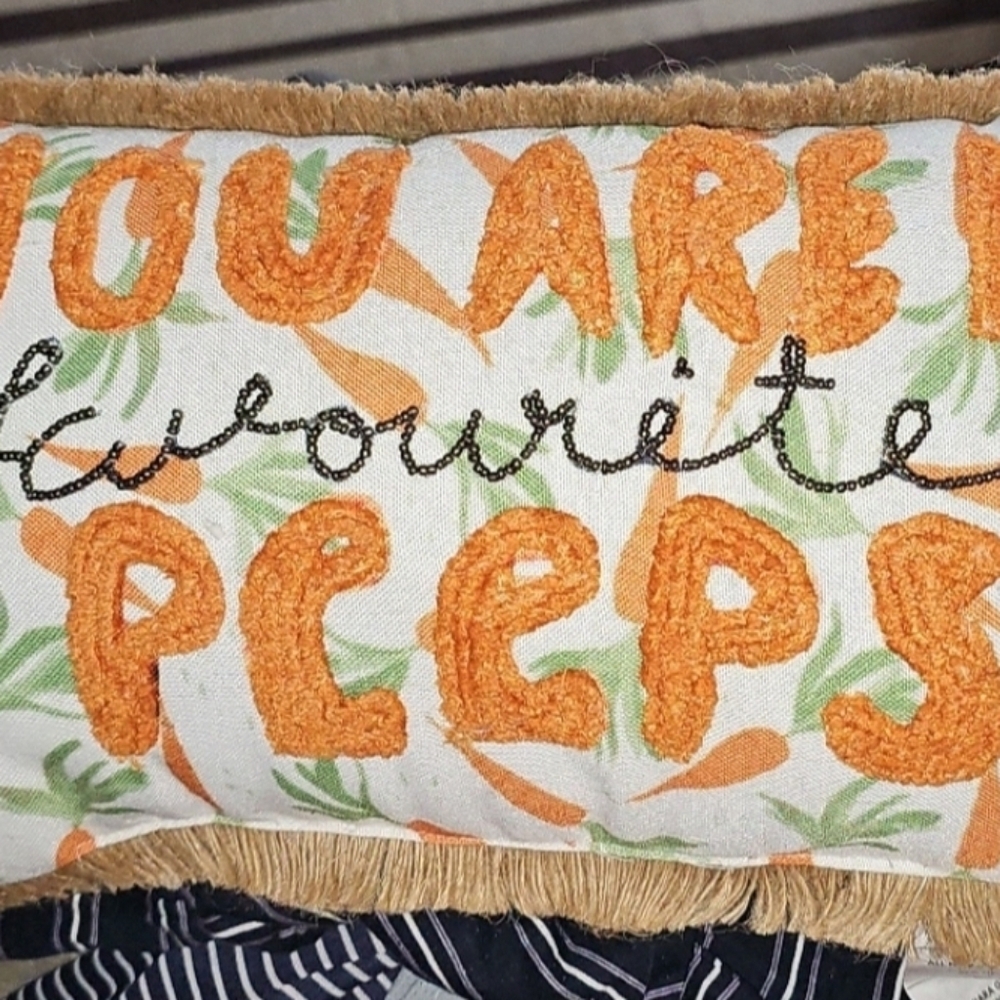 YOU ARE MY favourite PEEPS Decorative Throw Pillow - Cream NWT    12"W x 20"L